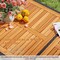 7 Pieces Acacia Wood Patio Rattan Bar Set with Comfortable Footrest and Backrest